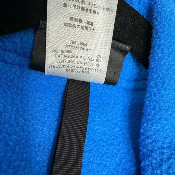 Patagonia Synchilla Snap T Full Zip Hoody Fleece Jacket Blue Cream Men XL - Picture 10 of 13